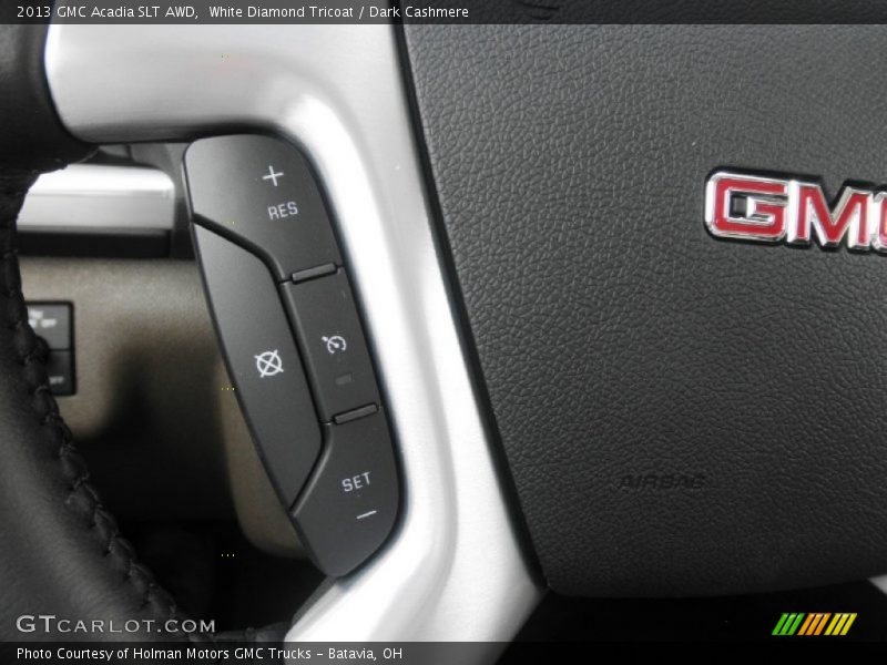 White Diamond Tricoat / Dark Cashmere 2013 GMC Acadia SLT AWD