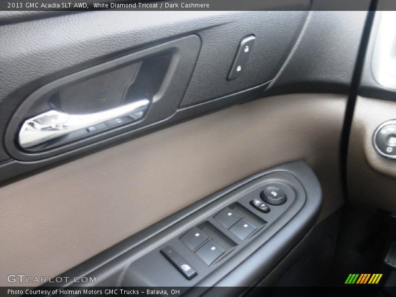 White Diamond Tricoat / Dark Cashmere 2013 GMC Acadia SLT AWD