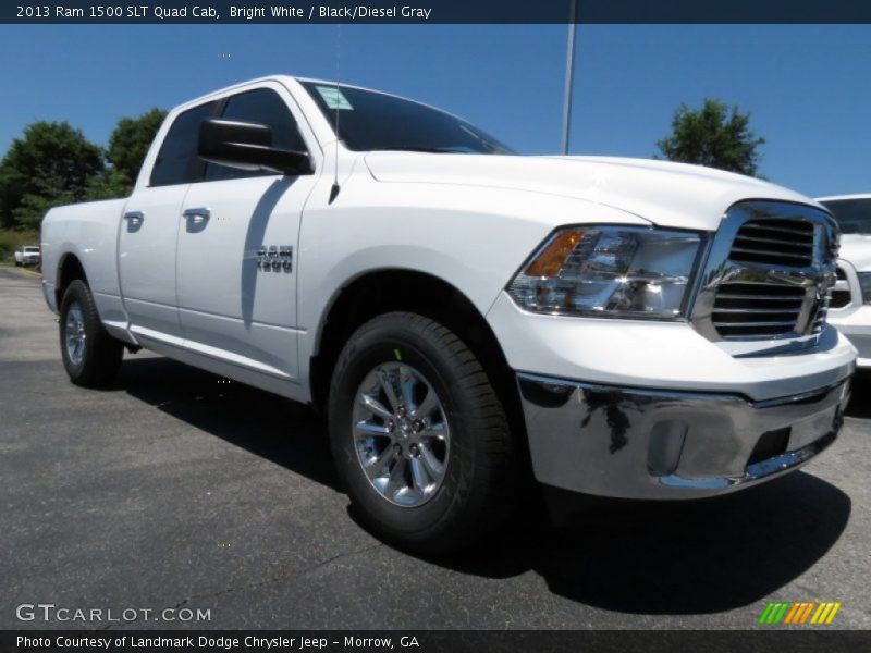 Bright White / Black/Diesel Gray 2013 Ram 1500 SLT Quad Cab