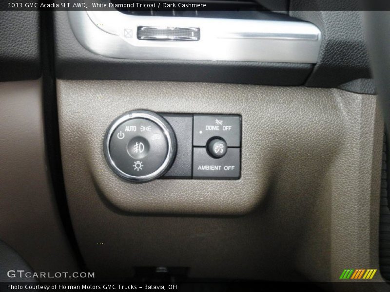 White Diamond Tricoat / Dark Cashmere 2013 GMC Acadia SLT AWD