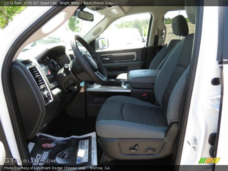 Bright White / Black/Diesel Gray 2013 Ram 1500 SLT Quad Cab