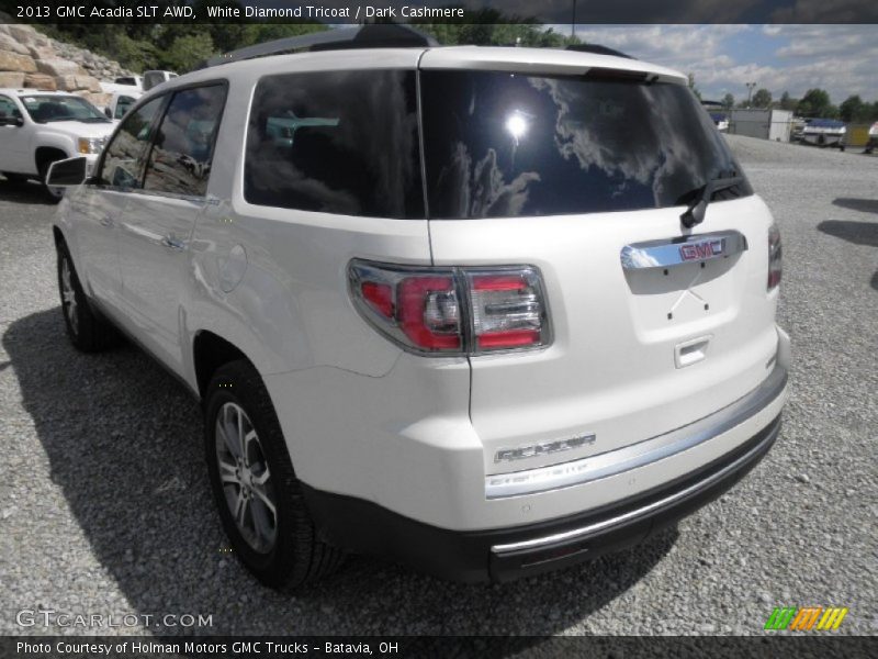 White Diamond Tricoat / Dark Cashmere 2013 GMC Acadia SLT AWD