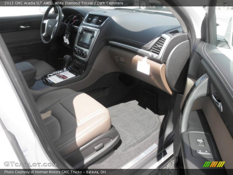 White Diamond Tricoat / Dark Cashmere 2013 GMC Acadia SLT AWD