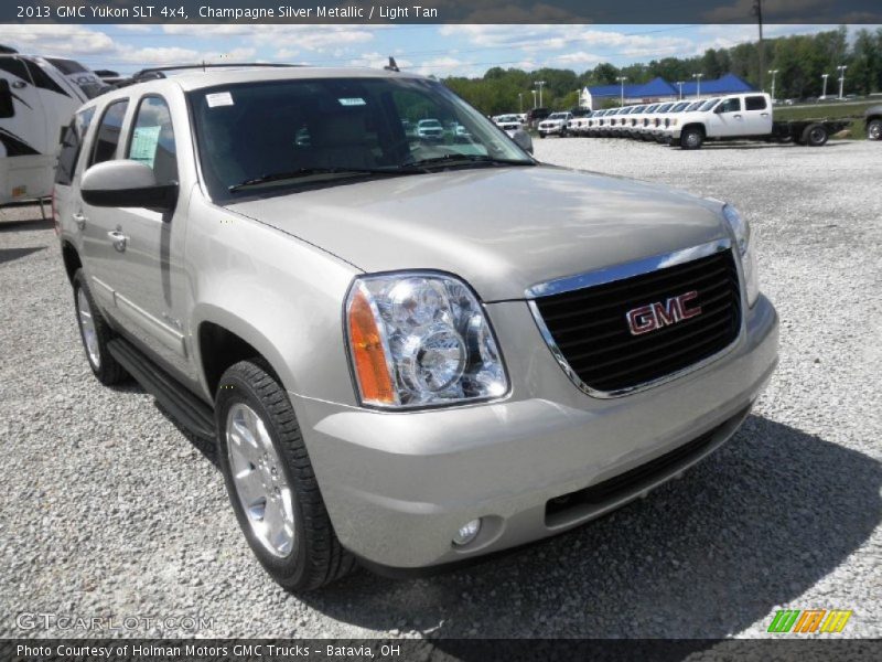 Champagne Silver Metallic / Light Tan 2013 GMC Yukon SLT 4x4