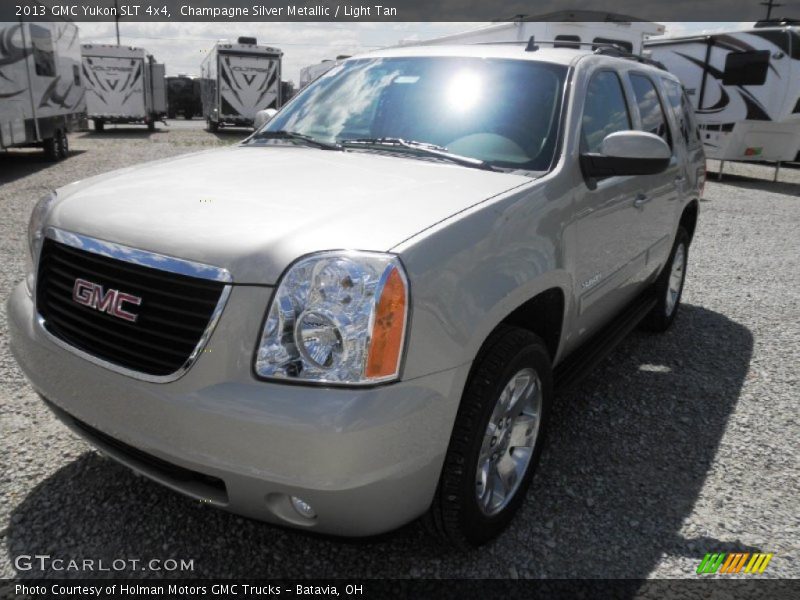 Champagne Silver Metallic / Light Tan 2013 GMC Yukon SLT 4x4