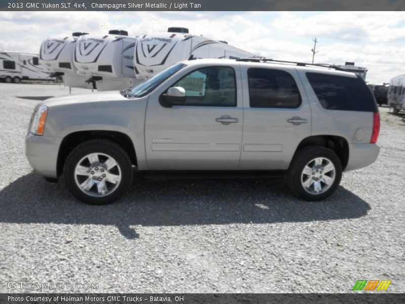 Champagne Silver Metallic / Light Tan 2013 GMC Yukon SLT 4x4