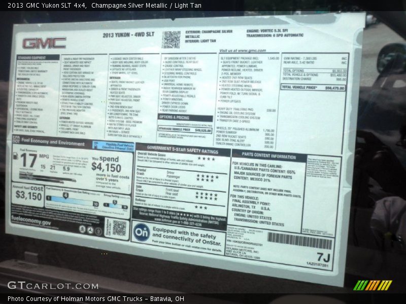 Champagne Silver Metallic / Light Tan 2013 GMC Yukon SLT 4x4