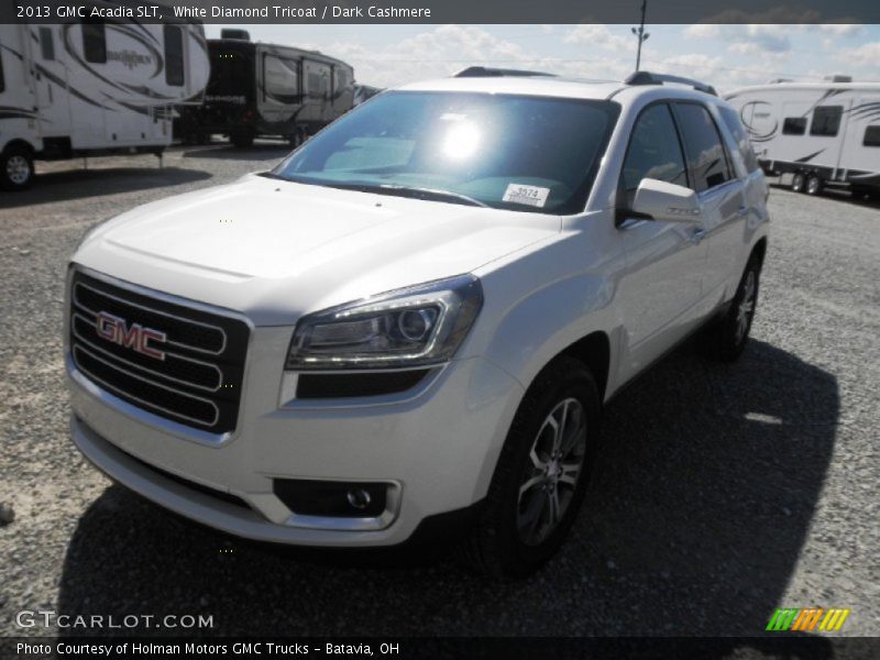 White Diamond Tricoat / Dark Cashmere 2013 GMC Acadia SLT