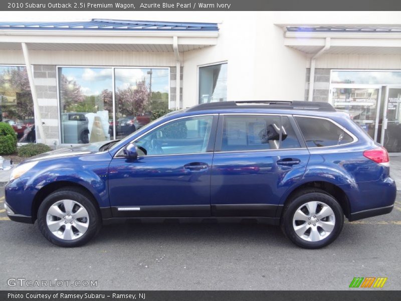 Azurite Blue Pearl / Warm Ivory 2010 Subaru Outback 2.5i Premium Wagon