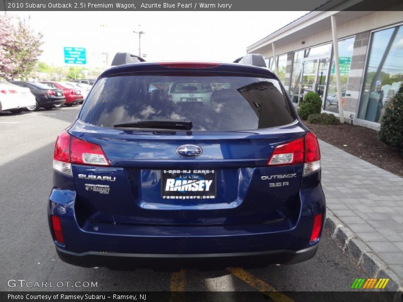 Azurite Blue Pearl / Warm Ivory 2010 Subaru Outback 2.5i Premium Wagon