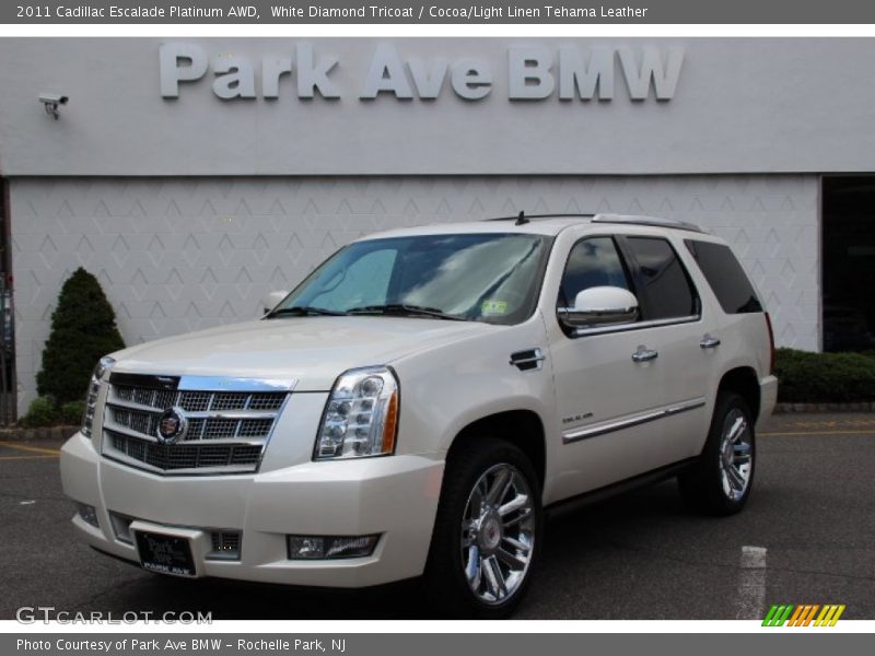 White Diamond Tricoat / Cocoa/Light Linen Tehama Leather 2011 Cadillac Escalade Platinum AWD