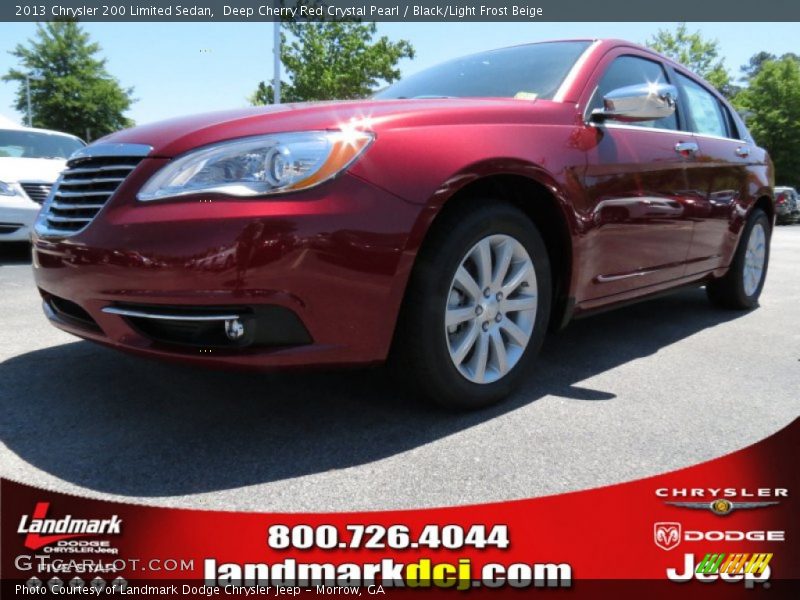 Deep Cherry Red Crystal Pearl / Black/Light Frost Beige 2013 Chrysler 200 Limited Sedan