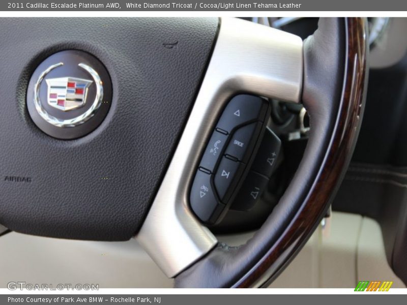 White Diamond Tricoat / Cocoa/Light Linen Tehama Leather 2011 Cadillac Escalade Platinum AWD