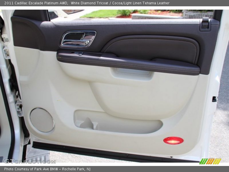 White Diamond Tricoat / Cocoa/Light Linen Tehama Leather 2011 Cadillac Escalade Platinum AWD