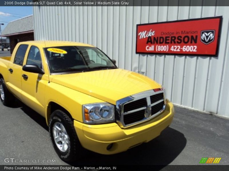 Solar Yellow / Medium Slate Gray 2006 Dodge Dakota SLT Quad Cab 4x4