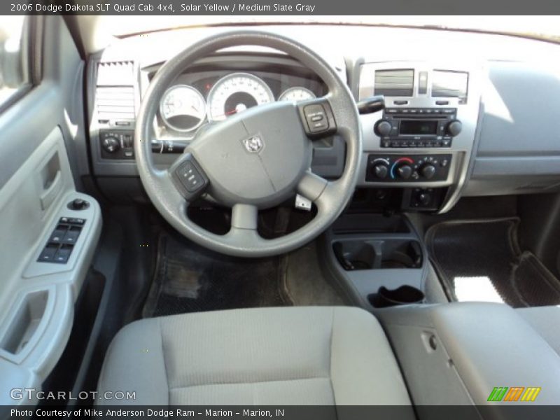 Solar Yellow / Medium Slate Gray 2006 Dodge Dakota SLT Quad Cab 4x4