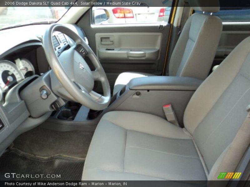 Solar Yellow / Medium Slate Gray 2006 Dodge Dakota SLT Quad Cab 4x4