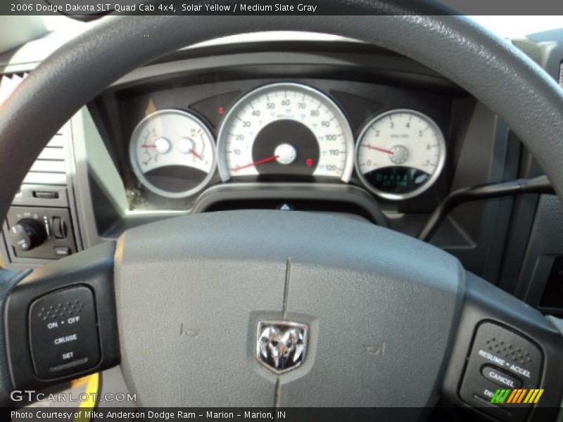 Solar Yellow / Medium Slate Gray 2006 Dodge Dakota SLT Quad Cab 4x4