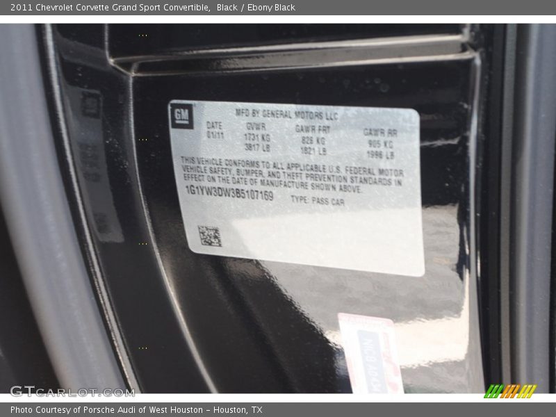 Black / Ebony Black 2011 Chevrolet Corvette Grand Sport Convertible