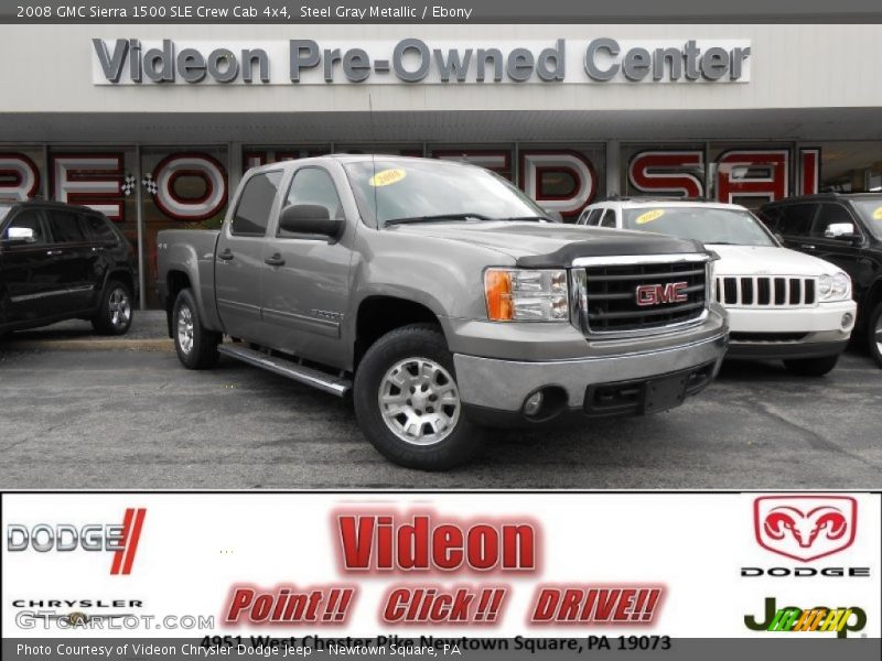 Steel Gray Metallic / Ebony 2008 GMC Sierra 1500 SLE Crew Cab 4x4