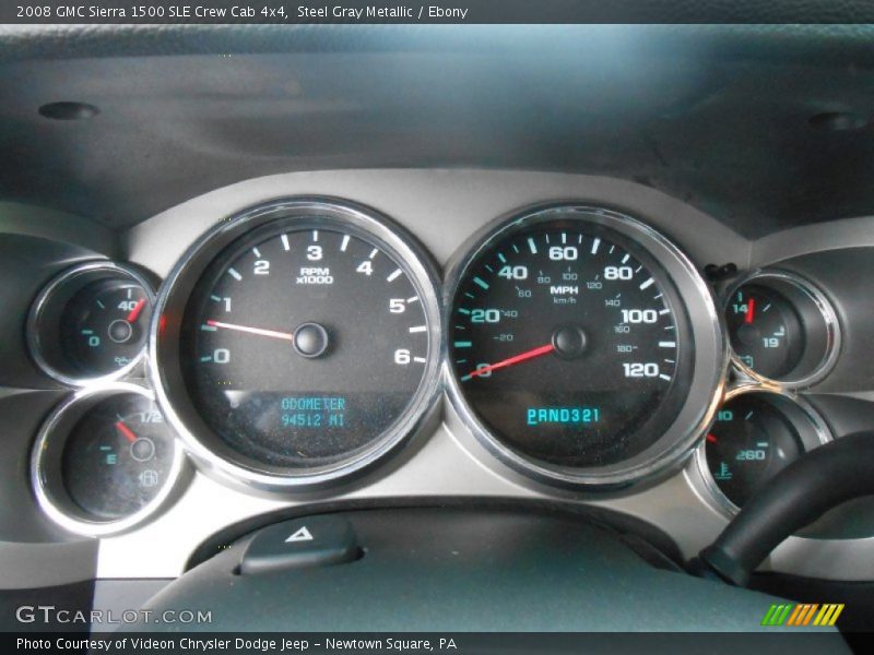 Steel Gray Metallic / Ebony 2008 GMC Sierra 1500 SLE Crew Cab 4x4