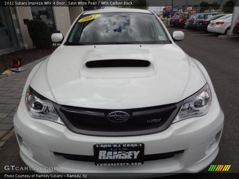 Satin White Pearl / WRX Carbon Black 2012 Subaru Impreza WRX 4 Door