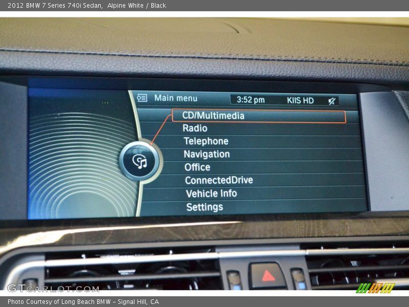 Alpine White / Black 2012 BMW 7 Series 740i Sedan