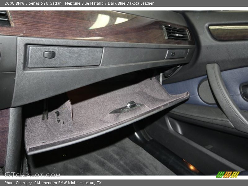 Neptune Blue Metallic / Dark Blue Dakota Leather 2008 BMW 5 Series 528i Sedan