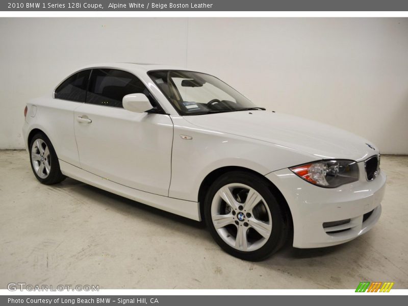 Alpine White / Beige Boston Leather 2010 BMW 1 Series 128i Coupe