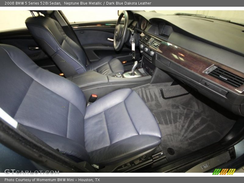 Neptune Blue Metallic / Dark Blue Dakota Leather 2008 BMW 5 Series 528i Sedan