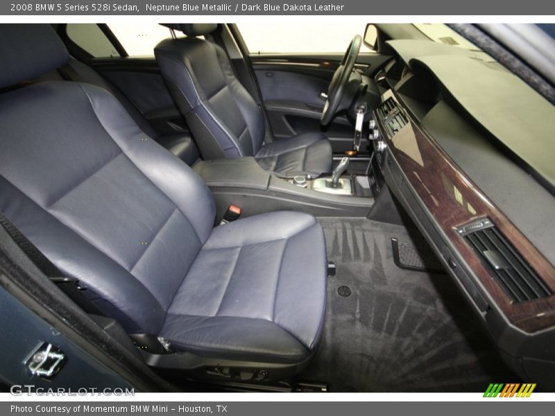 Neptune Blue Metallic / Dark Blue Dakota Leather 2008 BMW 5 Series 528i Sedan