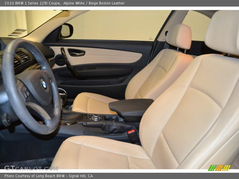 Alpine White / Beige Boston Leather 2010 BMW 1 Series 128i Coupe