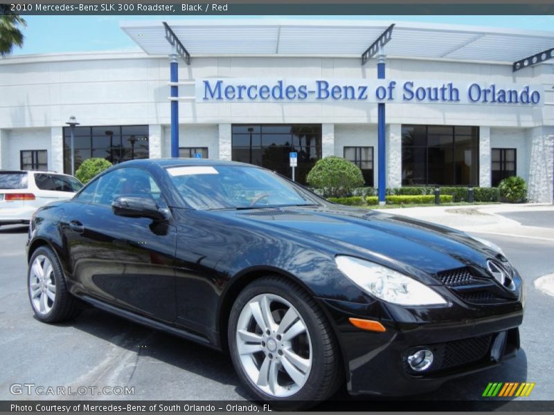 Black / Red 2010 Mercedes-Benz SLK 300 Roadster