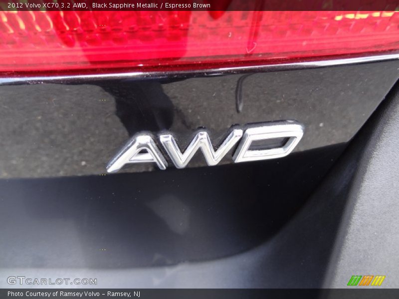 Black Sapphire Metallic / Espresso Brown 2012 Volvo XC70 3.2 AWD