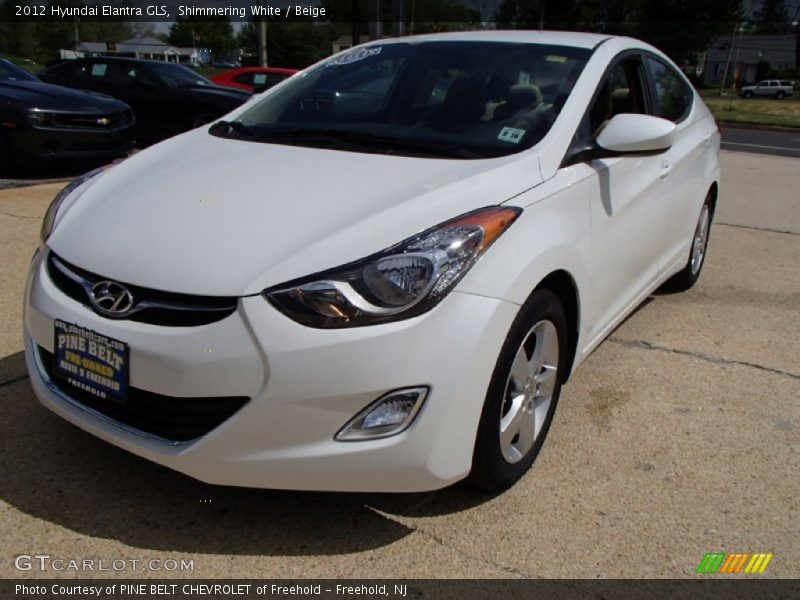 Shimmering White / Beige 2012 Hyundai Elantra GLS