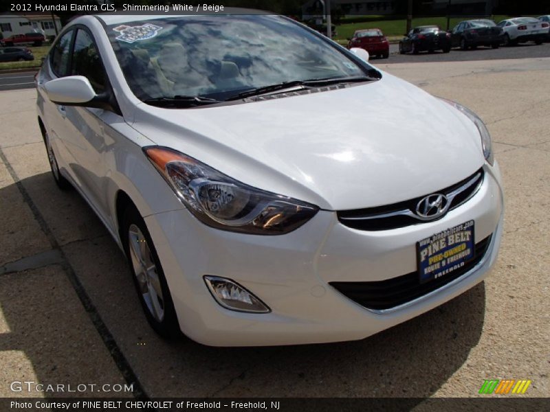 Shimmering White / Beige 2012 Hyundai Elantra GLS