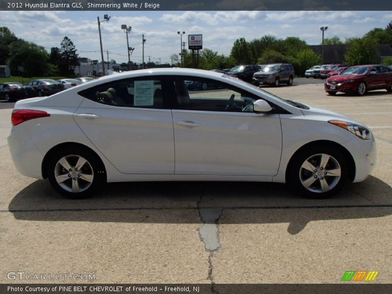 Shimmering White / Beige 2012 Hyundai Elantra GLS