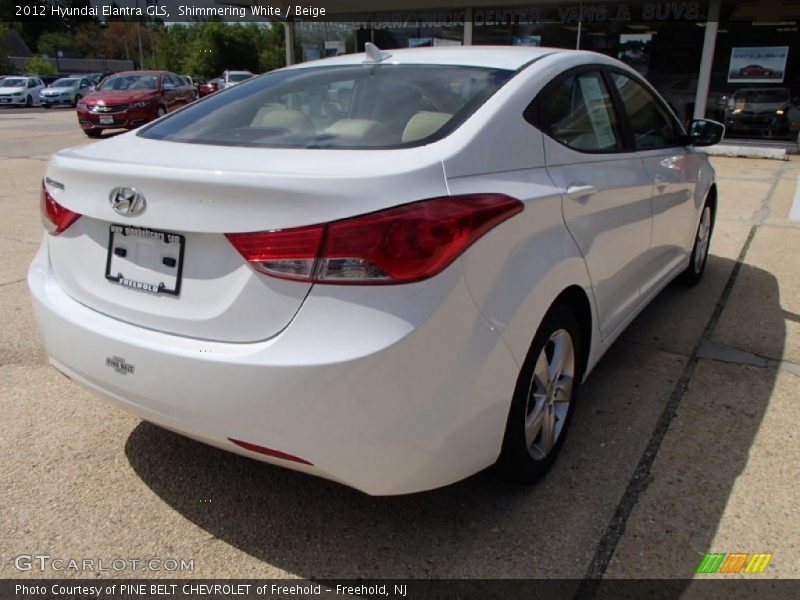 Shimmering White / Beige 2012 Hyundai Elantra GLS