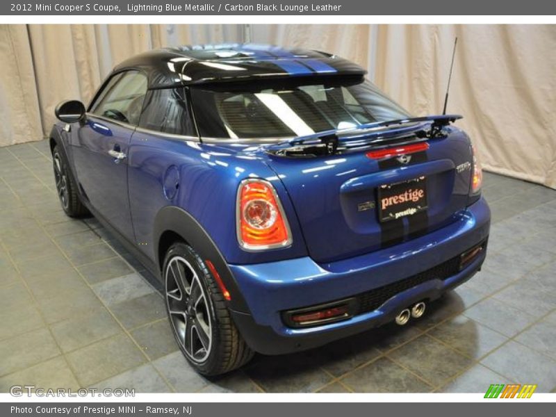 Lightning Blue Metallic / Carbon Black Lounge Leather 2012 Mini Cooper S Coupe