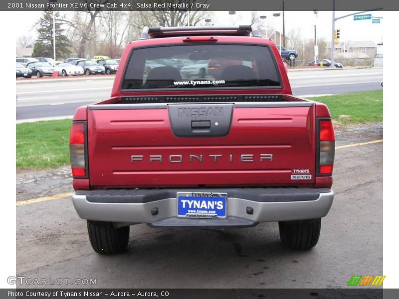 Salsa Red Metallic / Gray 2001 Nissan Frontier XE V6 Crew Cab 4x4