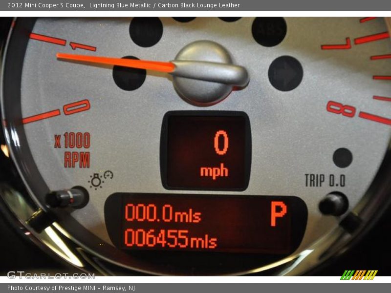 Lightning Blue Metallic / Carbon Black Lounge Leather 2012 Mini Cooper S Coupe