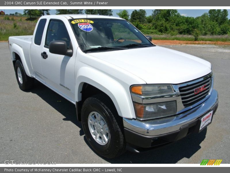 Summit White / Pewter 2004 GMC Canyon SLE Extended Cab