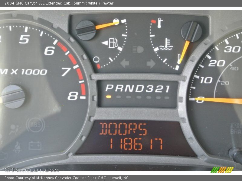 Summit White / Pewter 2004 GMC Canyon SLE Extended Cab