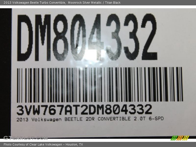Moonrock Silver Metallic / Titan Black 2013 Volkswagen Beetle Turbo Convertible