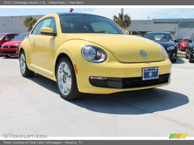Yellow Rush / Titan Black 2013 Volkswagen Beetle 2.5L