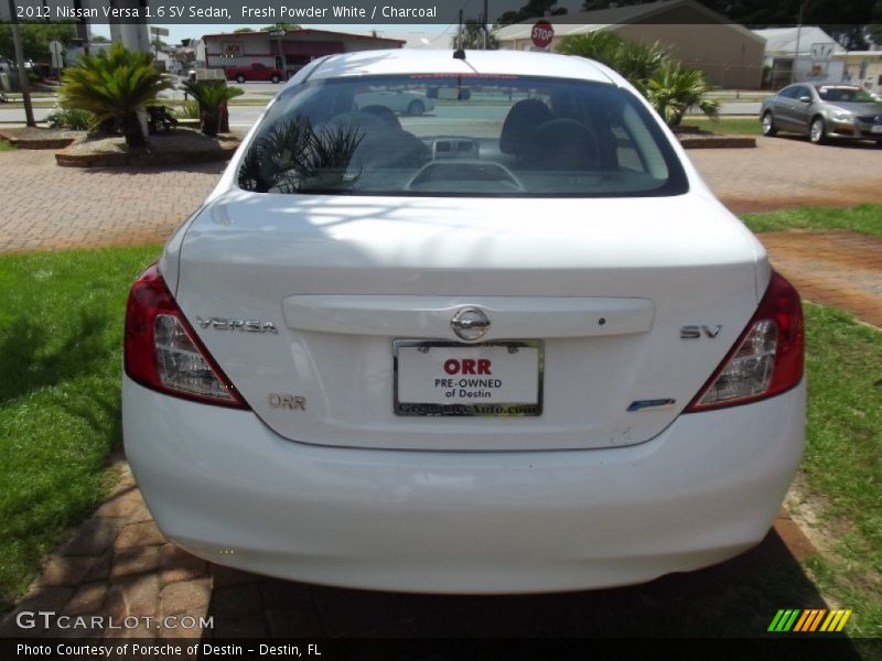 Fresh Powder White / Charcoal 2012 Nissan Versa 1.6 SV Sedan