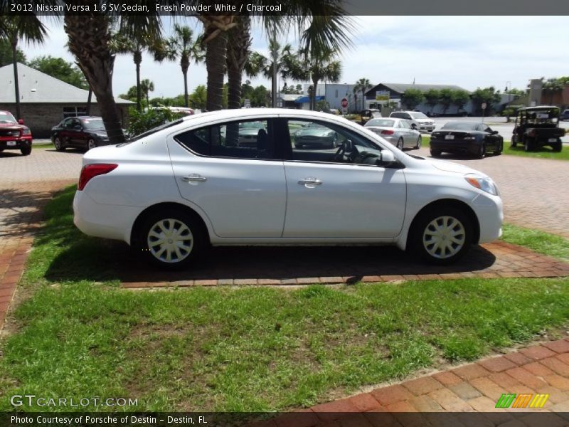 Fresh Powder White / Charcoal 2012 Nissan Versa 1.6 SV Sedan