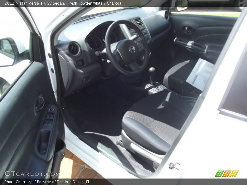 Fresh Powder White / Charcoal 2012 Nissan Versa 1.6 SV Sedan