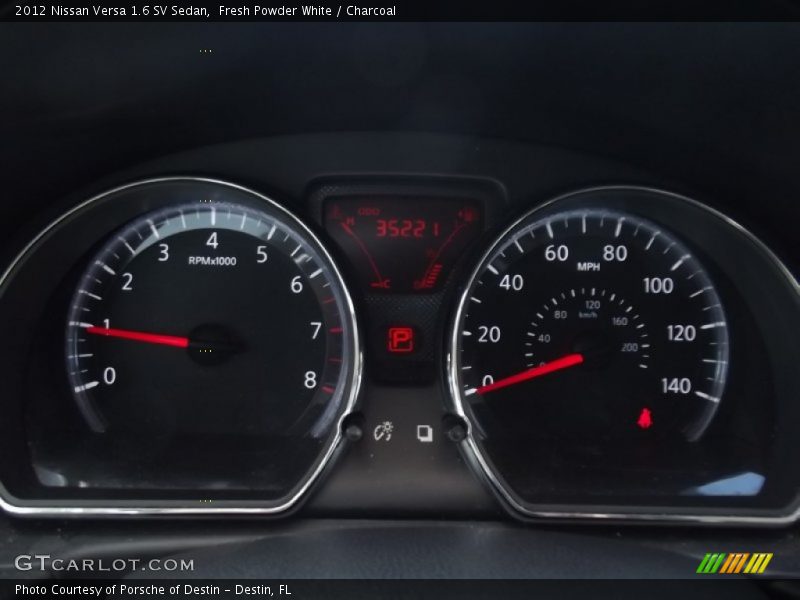 Fresh Powder White / Charcoal 2012 Nissan Versa 1.6 SV Sedan