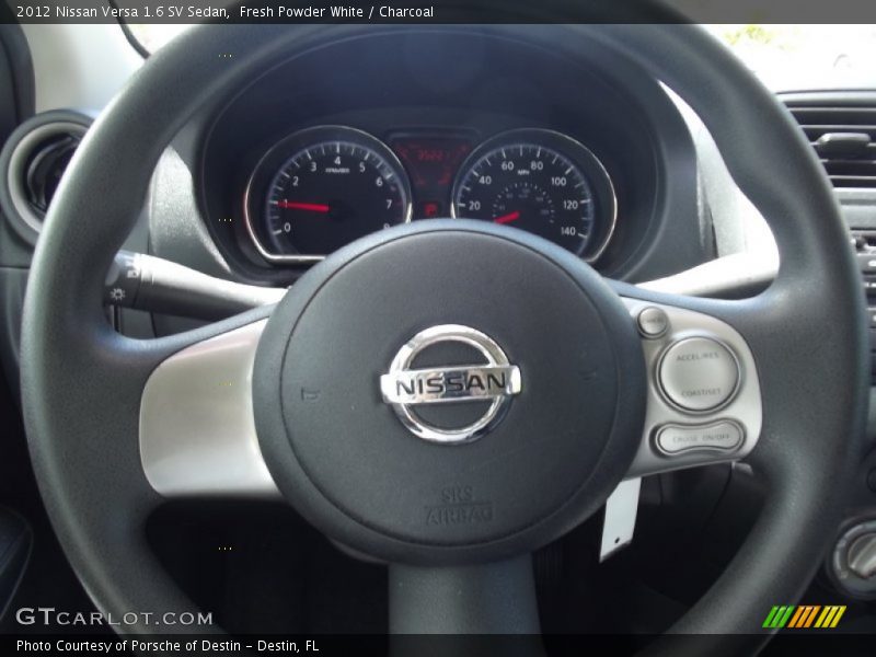 Fresh Powder White / Charcoal 2012 Nissan Versa 1.6 SV Sedan